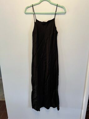 Zara Black Slip Dress with Spaghetti Straps